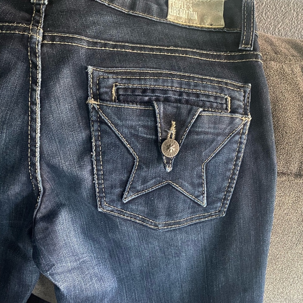People's Liberation Womens Dark Blue Flare Jeans in Size 28 - Picture 7 of 10